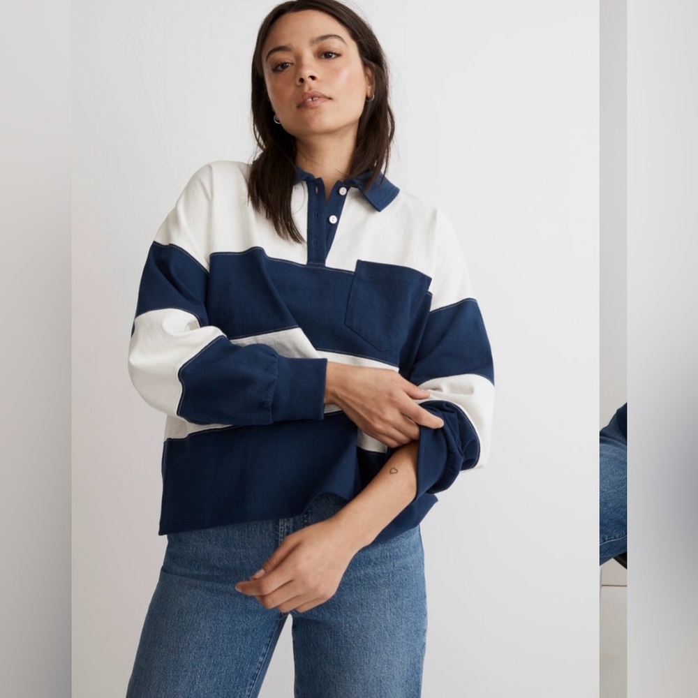 Madewell Striped Rugby Polo Shirt